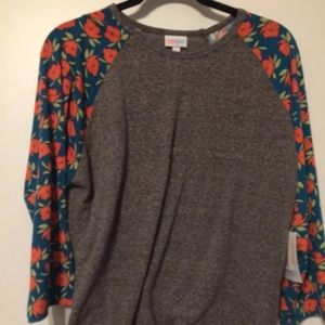 Lularoe XL Randy water Lilly teal sleeve